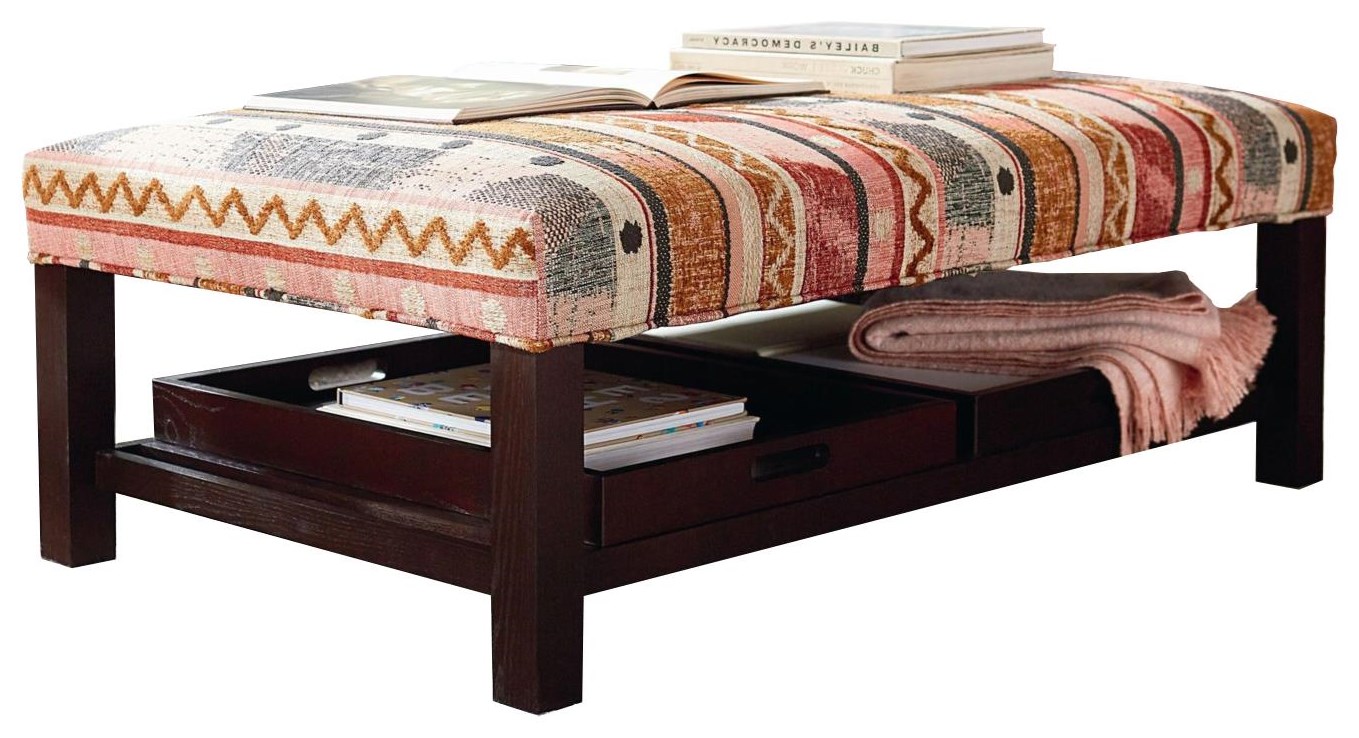 Bassett Lori Cocktail Ottoman with Tray Storage Williams Kay